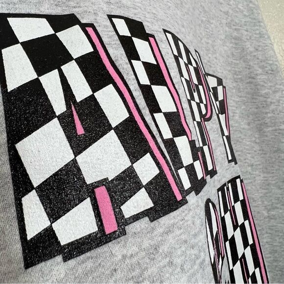 Alpha Chi Sorority Custom Sweatshirt Grey Checkered Spell Out Size M - Picture 11 of 12
